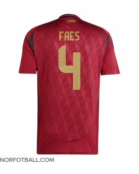 Billige Fotballdrakt Belgia Wout Faes #4 Replika Hjemmedrakt EM 2024 Kortermet